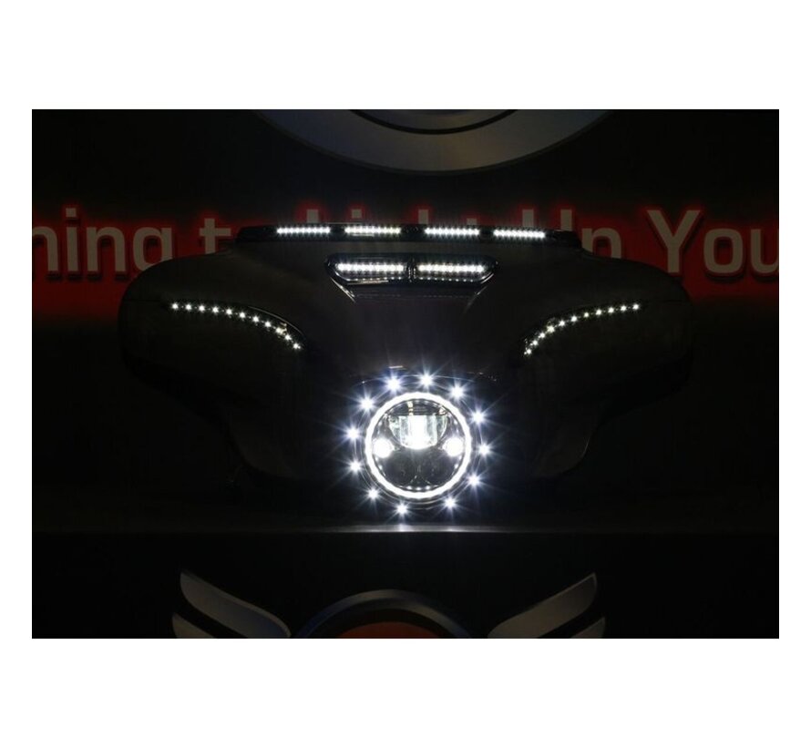 Lighted Batwing Faring Trim - LED Fits:>2014-up badwing