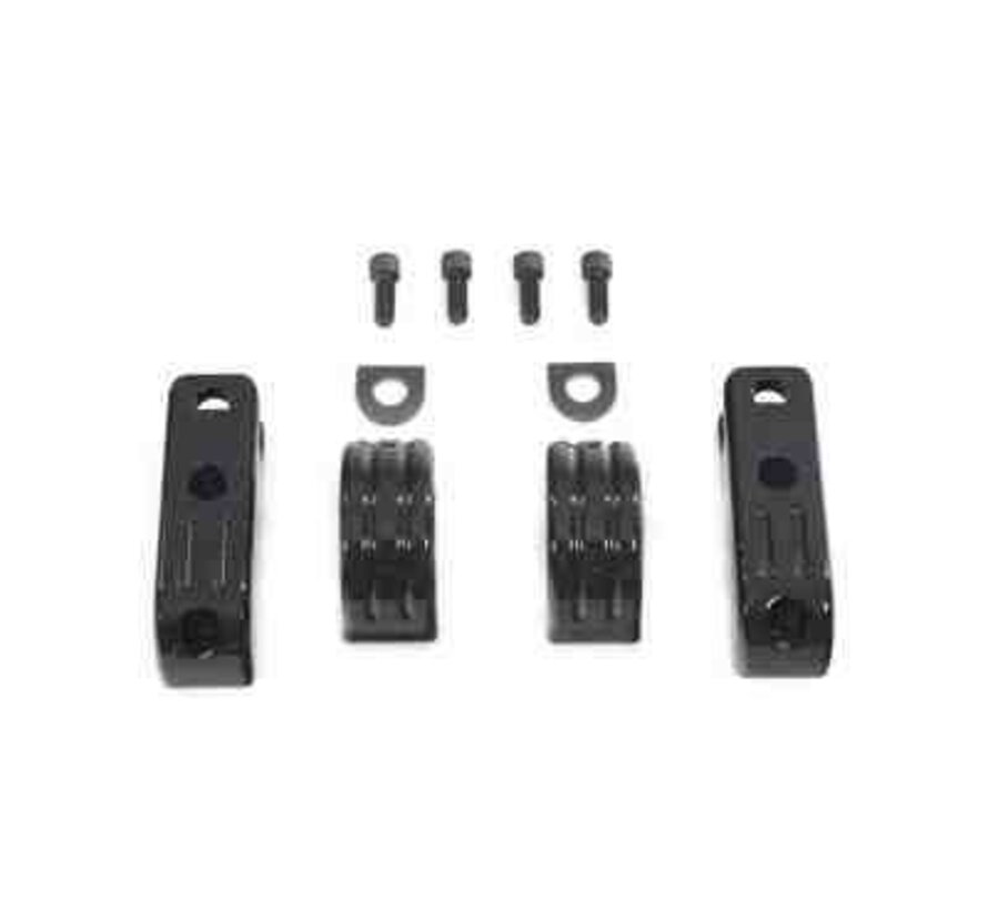 Commandes support de repose-pieds de barre moteur noir ou chromé 1-1/2 pouces