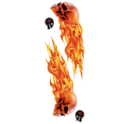 Lethal Threat Decals LETHAL THREAT "BIKE TATTOOS" DESIGNS AND TANK DECALS, LT & RT FLAME SKULL 6X18IN DECAL