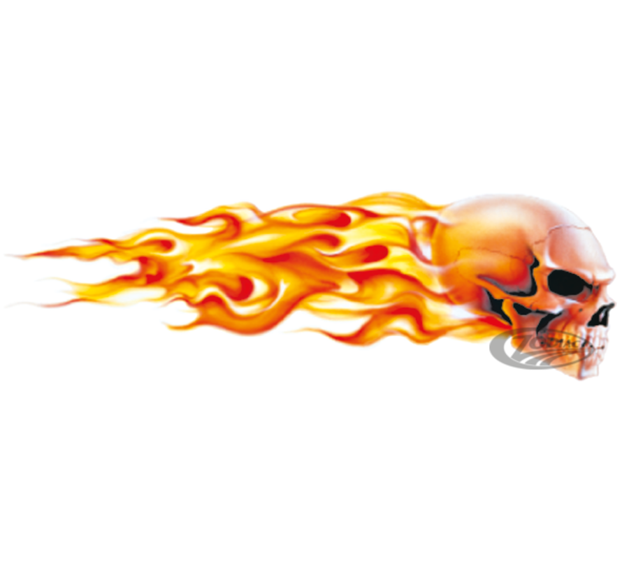LETHAL THREAT "BIKE TATTOOS" DESIGNS AND TANK DECALS, Mini Decal Flaming Skulls
