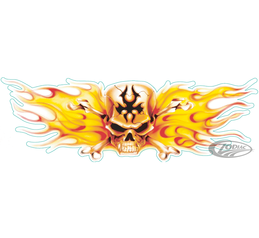LETHAL THREAT "BIKE TATTOOS" DESIGNS AND TANK DECALS, Mini Decal Flaming Skulls