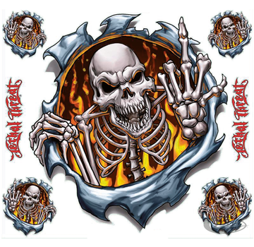 Lethal Threat Decals LETHAL THREAT "BIKE TATTOOS" DESIGNS AND TANK DECALS, Fire Finger decal