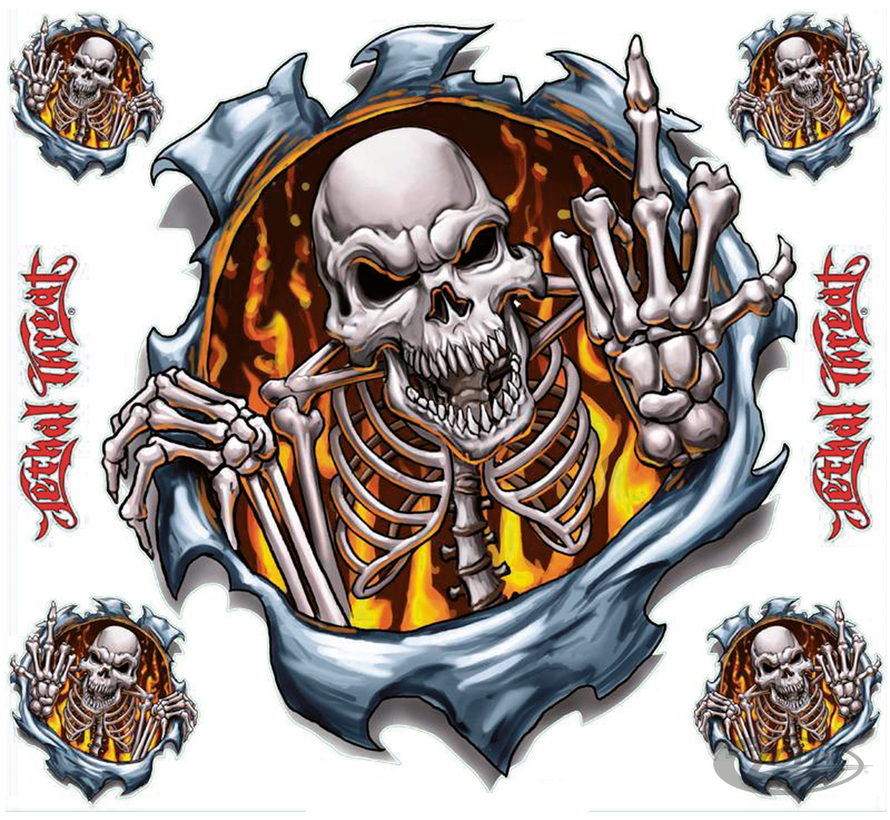 LETHAL THREAT "BIKE TATTOOS" DESIGNS AND TANK DECALS, Fire Finger decal