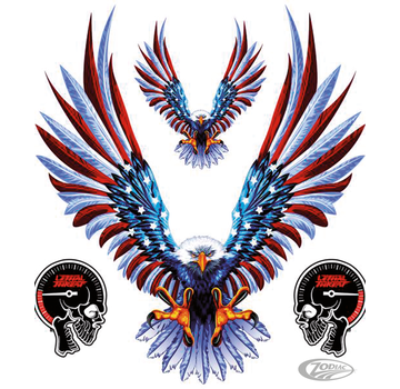 Lethal Threat Decals LETHAL THREAT "BIKE TATTOOS" DESIGNS AND TANK DECALS, USA EAGLE ATTACK DECAL 6X8 IN DECAL