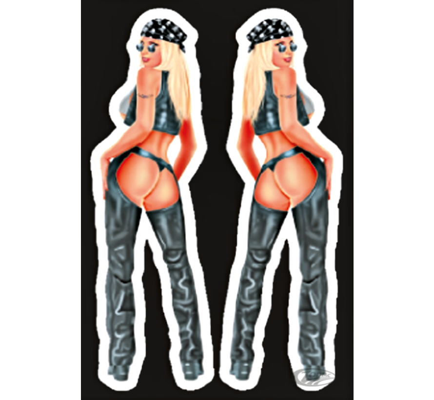 LETHAL THREAT "BIKE TATTOOS" DESIGNS AND TANK DECALS, HARLEY BABE - MINI DECAL3"X4,75"