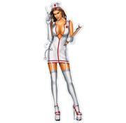 Lethal Threat Decals LETHAL THREAT "BIKE TATTOOS" DESIGNS AND TANK DECALS, Naughty Nurse babe decal 2.75"x8.22"