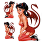 LETHAL THREAT "BIKE TATTOOS" DESIGNS AND TANK DECALS, VINTAGE DEVIL PIN UP 6X8IN DECAL