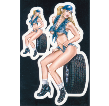 Lethal Threat Decals LETHAL THREAT "BIKE TATTOOS" DESIGNS AND TANK DECALS, Mini Decal Mechanic Babe