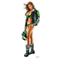 LETHAL THREAT "BIKE TATTOOS" DESIGNS AND TANK DECALS, Helmet babe green decal 2.8"x8"