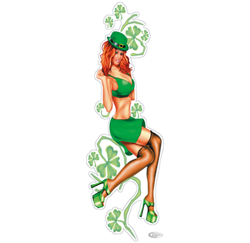 Lethal Threat Decals LETHAL THREAT "BIKE TATTOOS" DESIGNS AND TANK DECALS, Irish lass babe decal 2.7"x8.3"