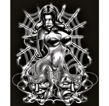 Lethal Threat Decals LETHAL THREAT "BIKE TATTOOS" DESIGNS AND TANK DECALS, SPIDER WOMAN  6"X8"