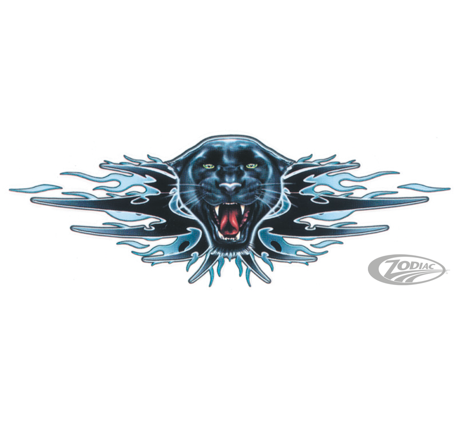 LETHAL THREAT "BIKE TATTOOS" DESIGNS AND TANK DECALS, Panther Attack decal 2 5/8"x7.5"