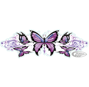 Lethal Threat Decals LETHAL THREAT "BIKE TATTOOS" DESIGNS AND TANK DECALS, Tribal Butterfly 2.634X8.207