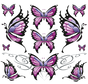 LETHAL THREAT "BIKE TATTOOS" DESIGNS AND TANK DECALS, BUTTERFLY SHEET LG 11,5"X11,75"