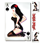 Lethal Threat Decals LETHAL THREAT "BIKE TATTOOS" DESIGNS AND TANK DECALS, Ace of Spades Pin Up 5.5"x7"
