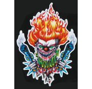 Lethal Threat Decals LETHAL THREAT "BIKE TATTOOS" DESIGNS AND TANK DECALS, Gun Toting Clown decal 7.33"x10.39"