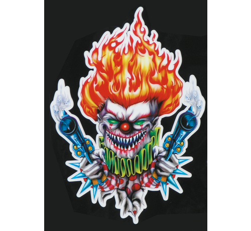 Lethal Threat Decals LETHAL THREAT "BIKE TATTOOS" DESIGNS AND TANK DECALS, Gun Toting Clown decal 7.33"x10.39"