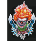 LETHAL THREAT "BIKE TATTOOS" DESIGNS AND TANK DECALS, Gun Toting Clown decal 7.33"x10.39"