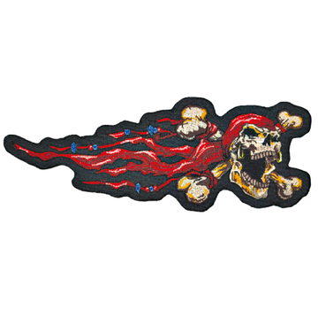 Lethal Threat Decals LETHAL THREAT EMBROIDERED PATCHES, PIRATE SKULL RIGHT MINI  6" X 2,5"