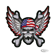 Lethal Threat Decals LETHAL THREAT EMBROIDERED PATCHES, Winged USA Skull patch 11.25"x10.5"
