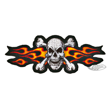 Lethal Threat Decals LETHAL THREAT EMBROIDERED PATCHES, Yellow Flame Skull Mini Patch
