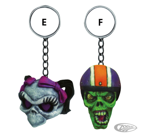 Lethal Threat Decals <p>Highly detailed three dimensional skulls with chain and key ring made of poly resin material and individually hand painted and sealed with a clear varnish. Skulls measure approx. 1&nbsp;3/4"x1&nbsp;1/4" (4.5x3.2&nbsp;cm).</p>
