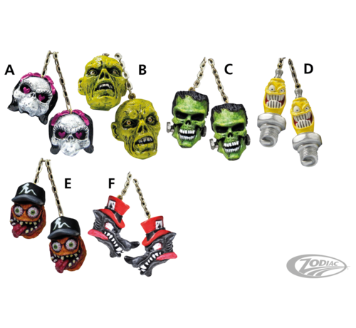 Lethal Threat Decals <p>Originally designed as car mirror danglers these pairs of highly detailed three dimensional skulls are connected to each other with an 8" (20&nbsp;cm) chain. Skulls are made of poly resin material and individually hand painted and sealed with a clear v