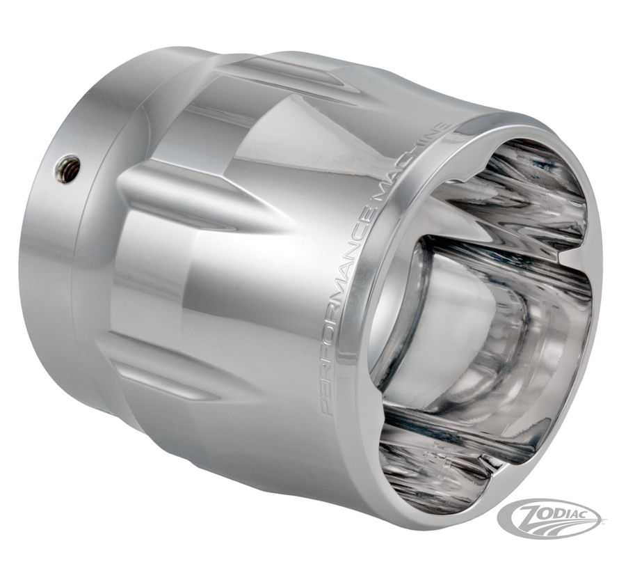 <p>Performance Machine's Elite exhaust tips are made from billet aluminum, turned into works of art. Four cutting-edge designs including the Clean, Tech 10, Slash and Sweeper will slip-on to Screamin' Eagle, Supertrapp and Kerker pipes in 3&nbsp;1/2" (89m