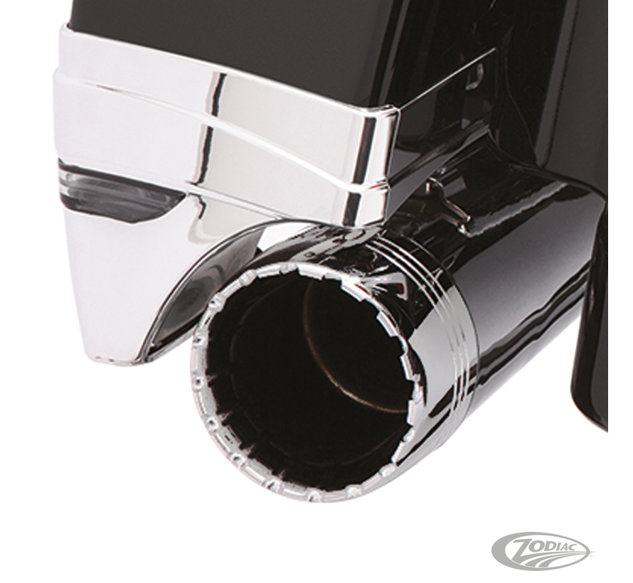 <p>Ciro Slip-On mufflers are available in Megaphone and Straight style. They feature stainless steel wrapped tuned baffles for optimum performance and a deep, mellow sound. These mufflers can be customized with the separately available muffler tips. Muffl