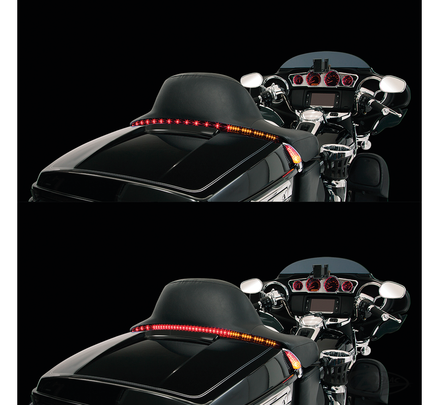 <p>The Ciro Tour Blade is the cleanest way to add more light to the back of your bike. The low profile light strip fits between your backrest and TourPak to blend right into the motorcycle, while at the same time adding bright sequential turn signals, run