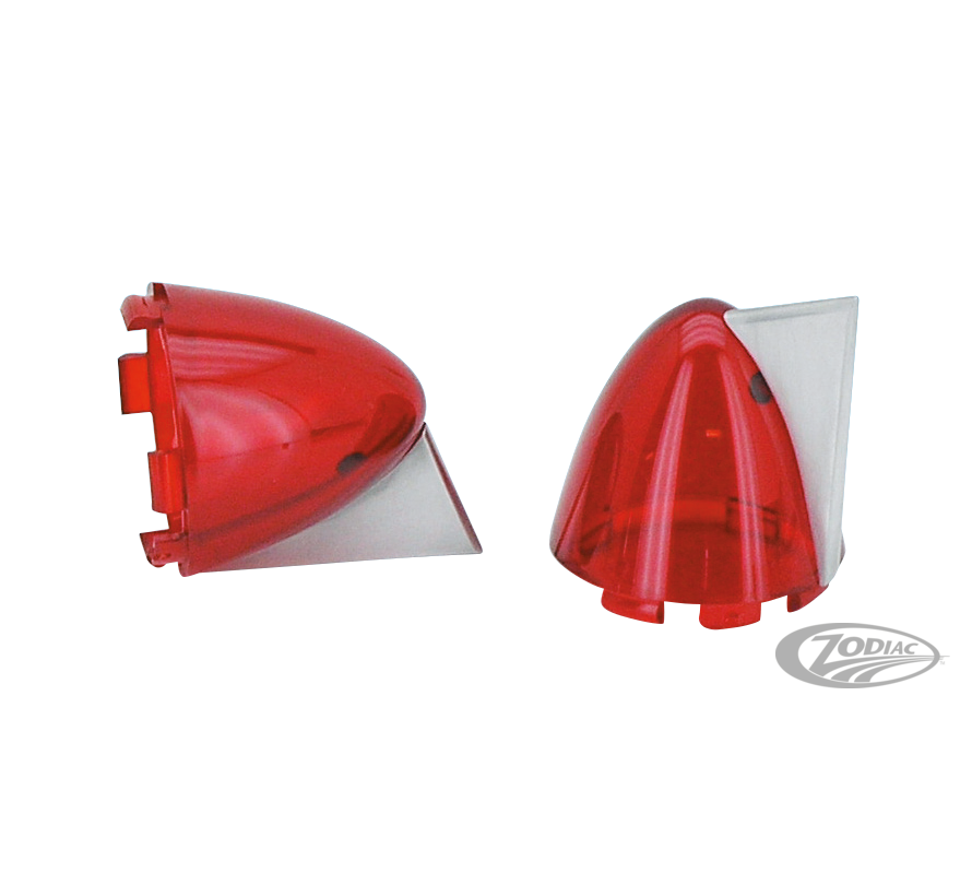 <p>These custom turn signal lenses are sold in sets of 2 for front and/or rear applications. Most lens kits are available in Red, Amber, Smoke or Clear. <strong><br> <br> Pop-up style</strong><br> Lenses are 60&nbsp;mm (2.36") in diameter and are clicked