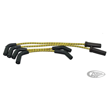 Sumax SUMAX CLASSIC THUNDER BRAIDED CLOTH SPARK WIRES, Plug wires ST18-up YELLOW W/BLK&RED