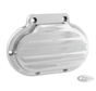 Beautiful replacement for the stock clutch release cover that is fitted to the right side of your transmission. Available in chrome, black Contrast Cut that shows bare machined aluminum cuts, black Platinum Cut that shows bare polished aluminum cuts, or P
