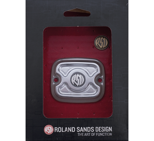 Roland Sands Design <p>Add some style to your stock hand controls with RSD's stock replacement master cylinder caps. Billet aluminum with a chrome, black Contrast Cut or RSD's propriety two-tone Black OPS and Machine OPS finishes. All covers come with one black and one brass