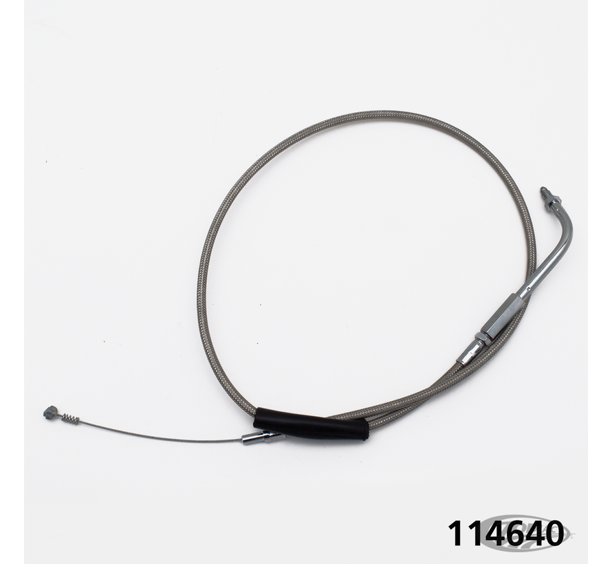 THROTTLE AND IDLE CABLES FOR HARLEY-DAVIDSON & BUELL, GZP Braided BT81 LN=37" 135? throttle
