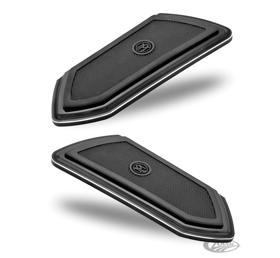 <p>PM Contour Floorboards have set the standard for aftermarket Harley boards for a long time. The F.T.Z. design's best feature is the vibration isolating Floating Tread Zone which is neatly hidden in this unique design. The knurled rubber insert provides