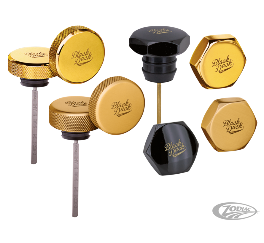 Black Duck parts and accessories are what you may call &quot;Jewels for Wheels&quot; and stand out of the crowd because of their perfect finish and laser etched Black Duck logo. These beautiful oil tank caps are a direct replacement for the original oil t