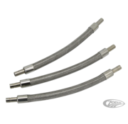 DETACHABLE OIL LINES AND OIL LINE KITS, 9" braided stainless hose w/pipe ends