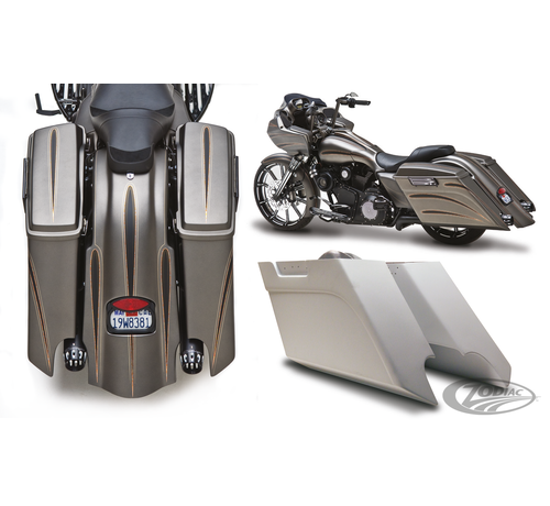 Arlen Ness The Down-N-Out bags are 6&quot; longer and 2&quot; lower than Arlen's original Big Bags. They feature a patent pending taper on the lower section of the bag for a an extra 2 inches of ground clearance. These bags are constructed from high quality composit