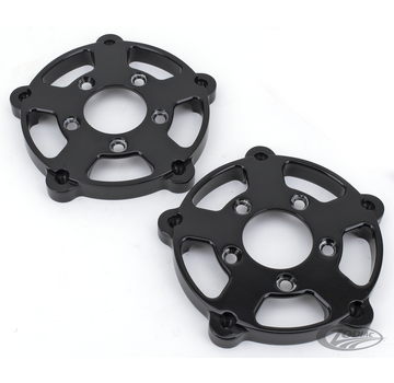 Performance Machine SPECIAL PARTS, VRSC fr hub adapters f/stock discs black