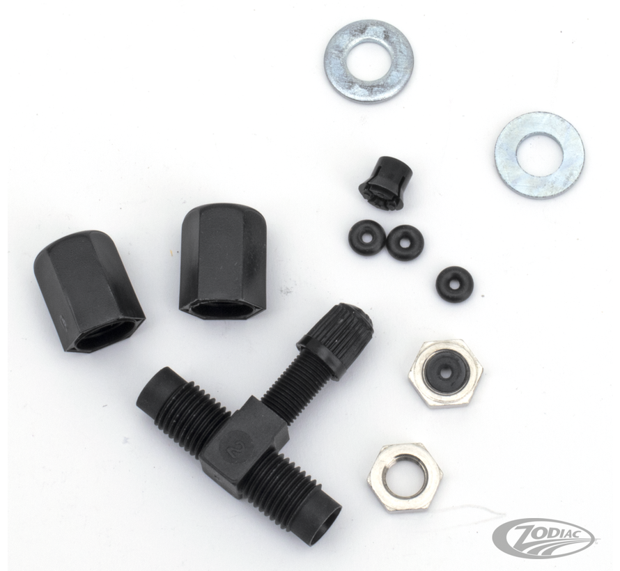 SPECIAL PARTS, T-valve plastic w/nuts, olives, O-rings