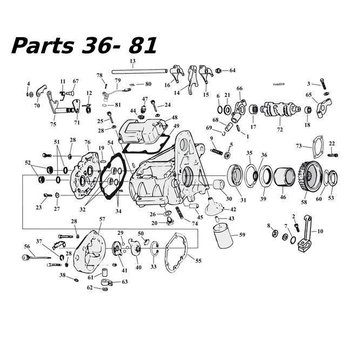 Jims pièces de transmission 5 de vitesse 80-06 Shovelhead / Evo & Twincam Bigtwin nr 36-81