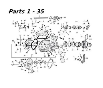 GARDNER-WESTCOTT 5 Vitesse pièces de transmission 80-06 Shovelhead/Evo & Twincam Bigtwin nr 1-35