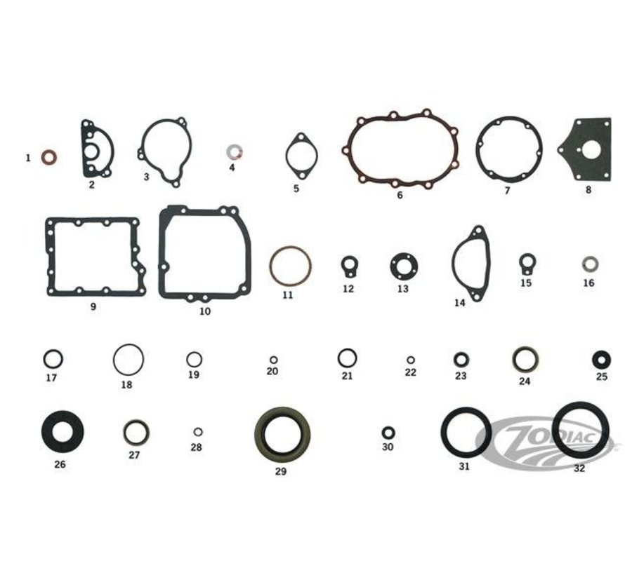 transmission gaskets and seals kit -4 speed 1936 - 1984