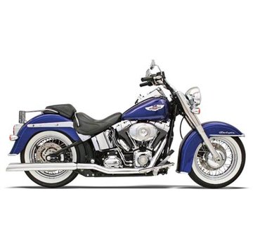 Bassani Power Curve True-Dual Crossover Header Pipes - Softail  86-06