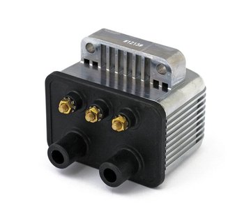 MCS Mini bobine à feu simple. 12 V, 3 ohms. Noir ou Chrome Convient : > 65-99 BT ; 65-03 XL.