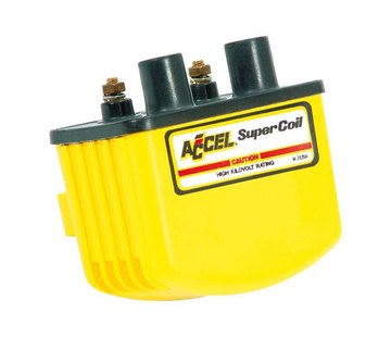 Accel single fire super coil 3 ohm - Yellow/Black/Chrome Fits: > 65-99 B.T.; 65-03 XL