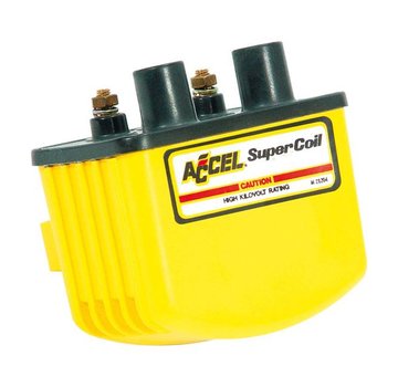 Accel Single Fire Super Coil 3 Ohm - Gelb/Schwarz/Chrom Passend für: > 65-99 BT; 65-03 XL