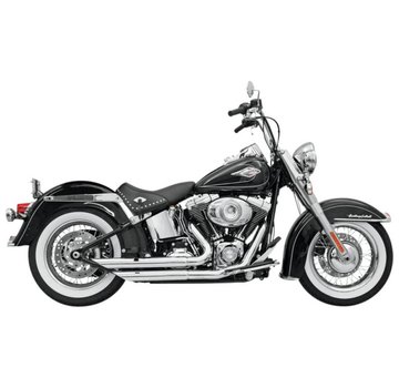 Bassani Auspuff Fireflight 86-15 Softail - Chrom / Schwarz