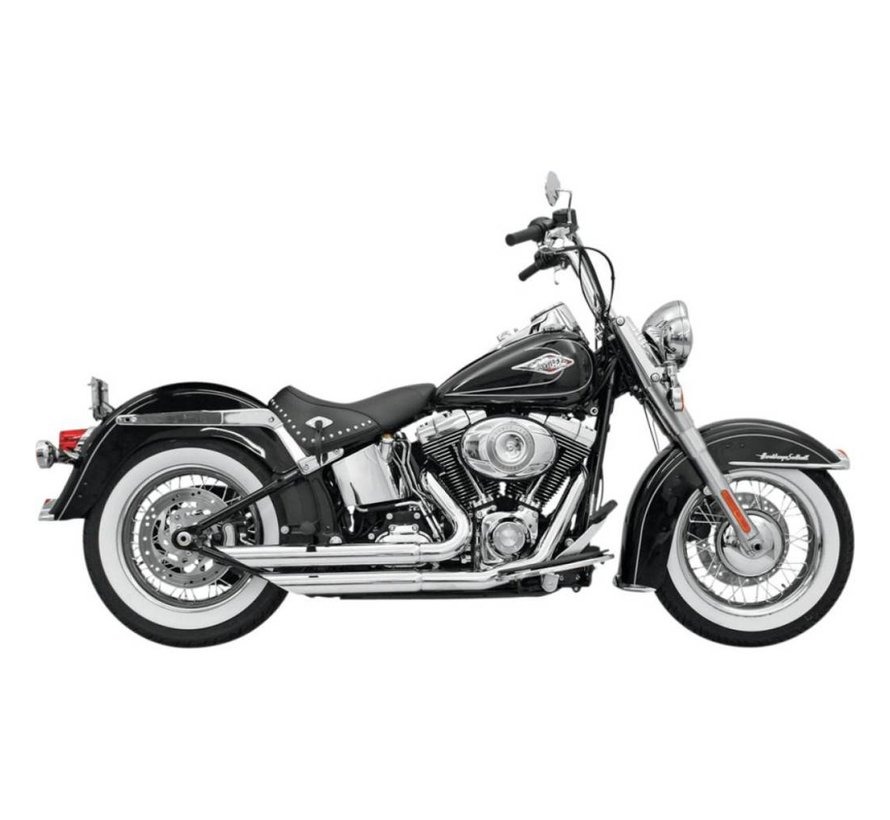 Auspuff Fireflight 86-15 Softail - Chrom / Schwarz